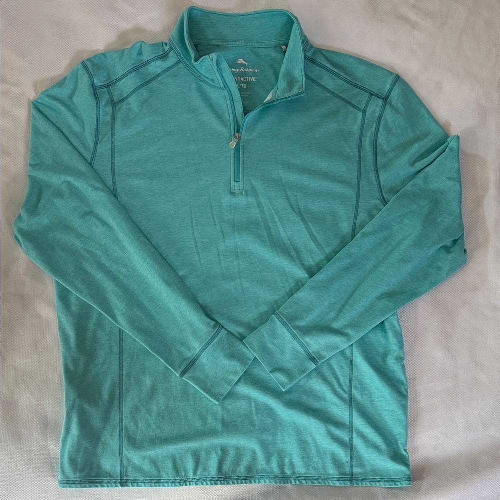 Tommy Bahama - Teal Quarter-Zip Pullover - XL